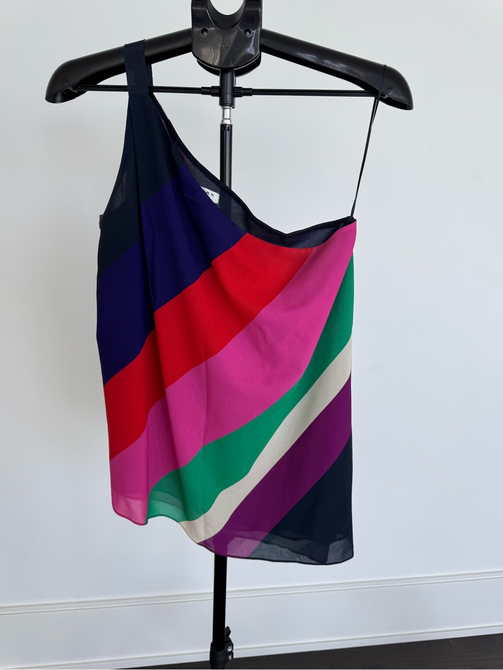 Trina Turk Multicolor Diagonal Stripe One-Shoulder Too